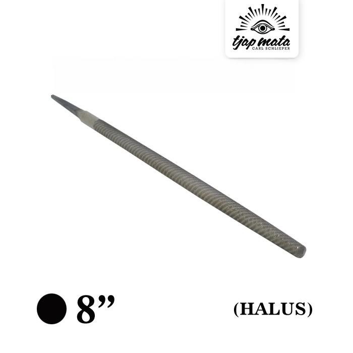 Kikir Besi Bulat (Halus) 8" Tanpa Gagang Original TJAP MATA / CAP MATA