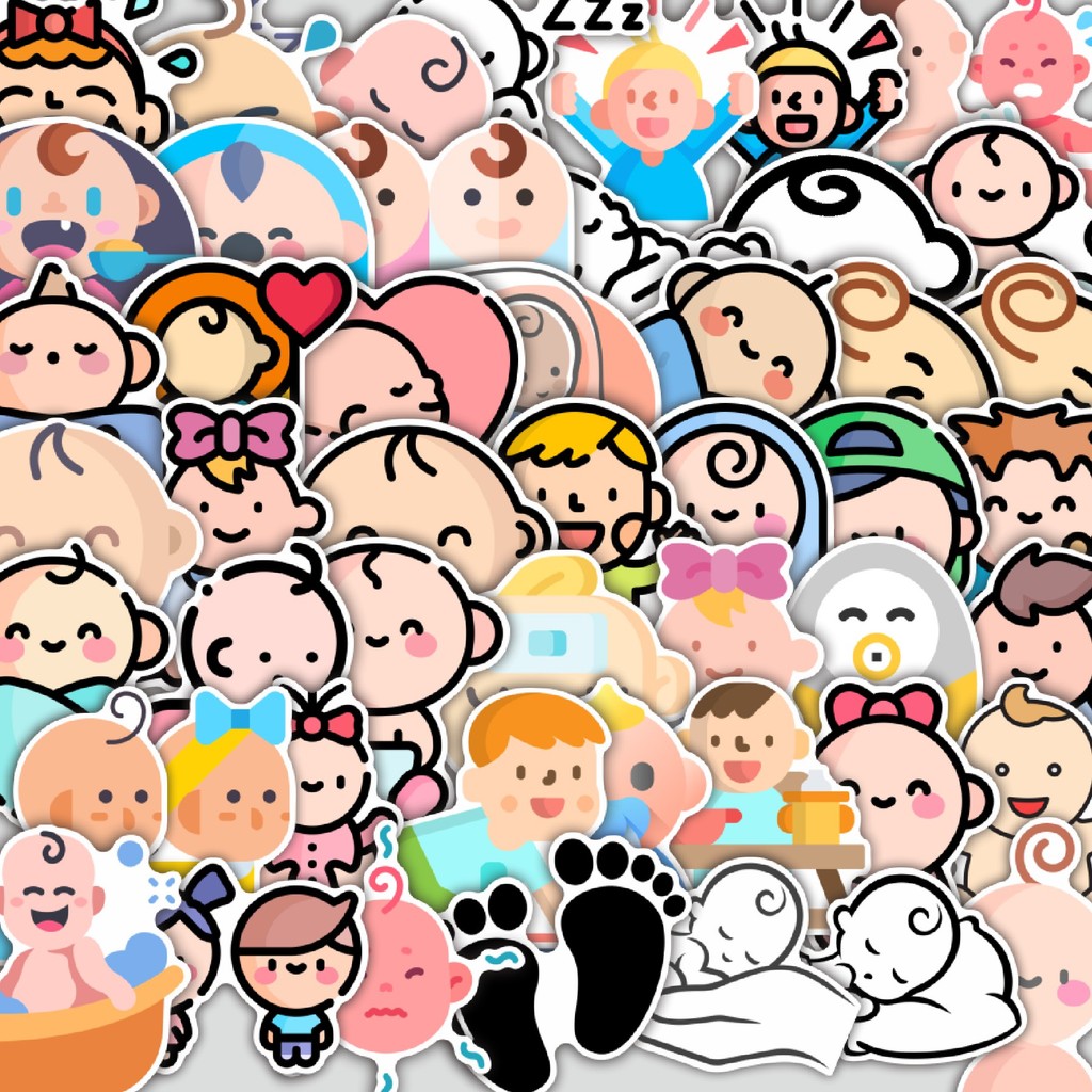 

Stiker Cutting Pack Stiker Bayi (Baby) Isi 100Pcs Series Aesthetic Lucu Keren Untuk Koper Bahan Vynil