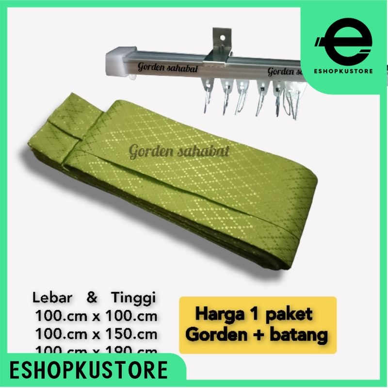 gorden 1 set lengkap | gorden 1 paket sama besinya | gorden polos murah 1 set | gorden pintu | horde