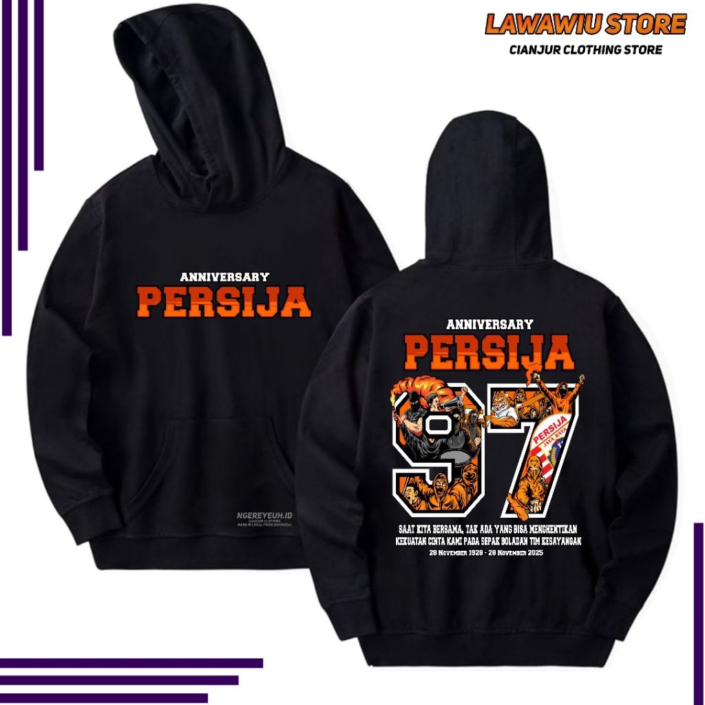 Sweater Hoodie ANNIVERSARY 97 PERSIJA JAKARTA - Hoodie Supporter Persija Jakmania Unisex Pria Wanita