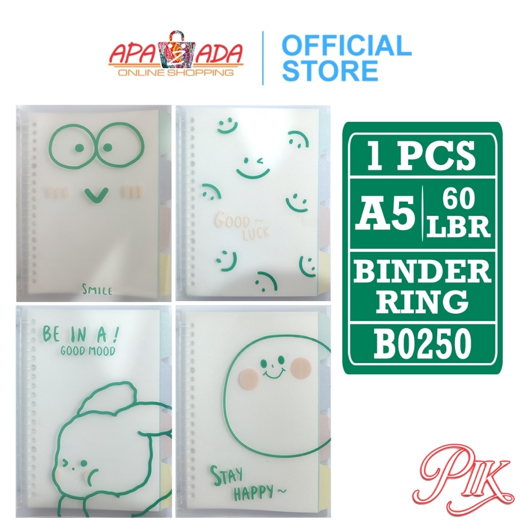 Buku Tulis Binder Ring A5 Isi 60 Lembar / Notebook Diary Journal Cover Mika B0250