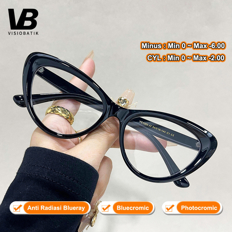 Scripto Kacamata Minus Anti Radiasi Wanita Besar Cat Eye Frame Anti Blueray HP Dan Komputer TR90 Rin