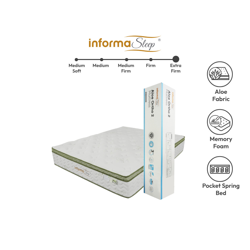 Informa Sleep 180X200X30 cm Aloe Ortho I I Kasur Spring Pocket In Box Mattress Matras Kasur Tidur Pe