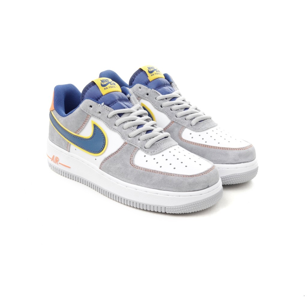 Nike Air Force 1 Low White Cool Grey Navy Orange