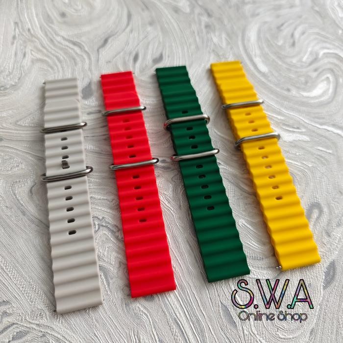 Strap Ocean Rubber Samsung Galaxy Watch Watch Active 1 2 40mm 44mm Acc yhgyt - Hitam