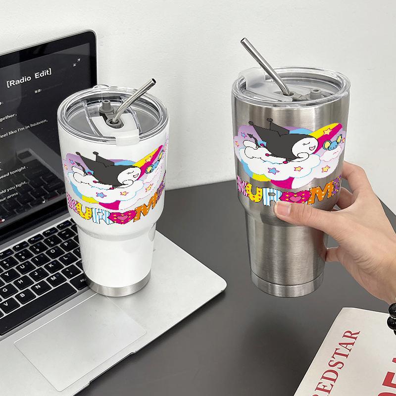 Tumbler Kartun Botol Minum Aesthetic Stainless Steel Tumblr CUP 900 ML Termos Coffee Tahan Dingin Pa