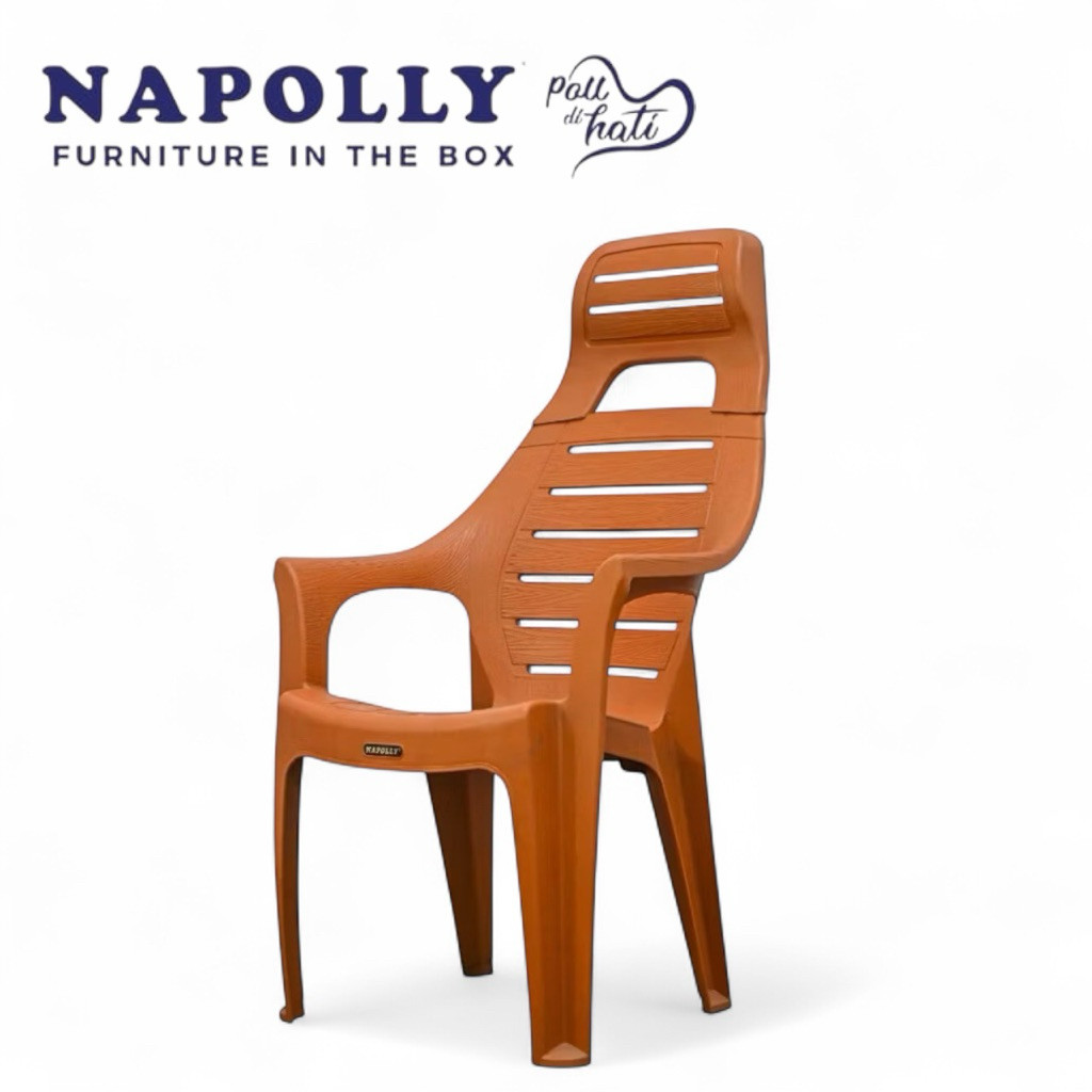 BIG PW 678 HR - Kursi Santai Sandaran KEPALA / Kursi Santai Plastik Napolly / Kursi Taman / Kursi Pa