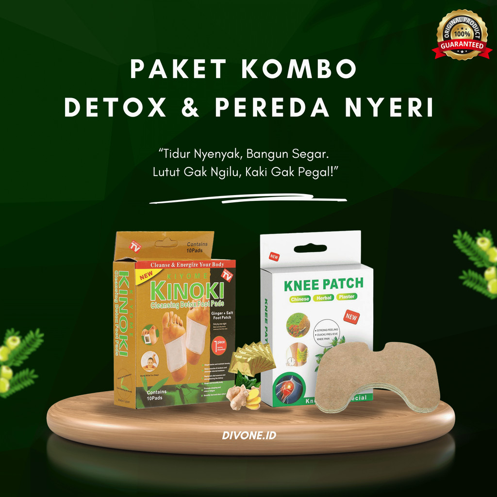 (PAKET SEHAT) Koyo Kinoki Detox Kaki & Knee Patch Pereda Nyeri Lutut Foot Hand Masker Perawatan Exfo