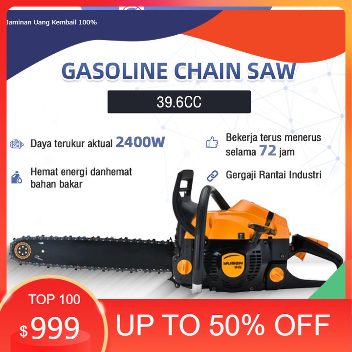 Elementmax Mesin Potong Kayu Chainsaw 20 inch Chain Saw / 22 inch Gergaji Bensin / Gergaji Rantai Be