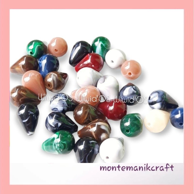 MANIK (10 biji) MANIK MARMER TETES 10x16 mm MONTEMANIK CRAFT