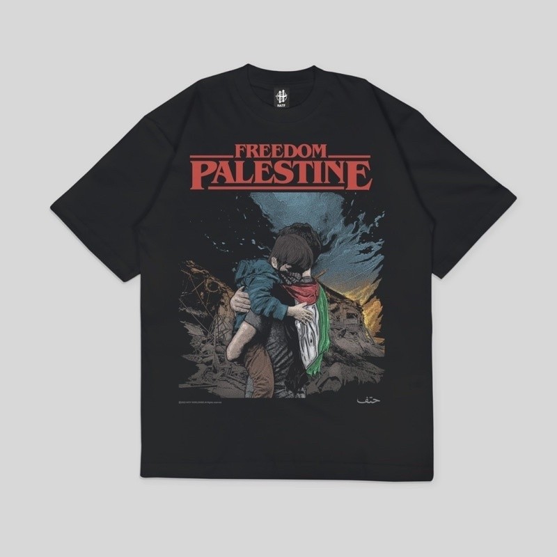 Tshrit Baju Kaos Palestine Vintage Series / Kaos Kta Kata / Kaos Pria / Pakaian Pria