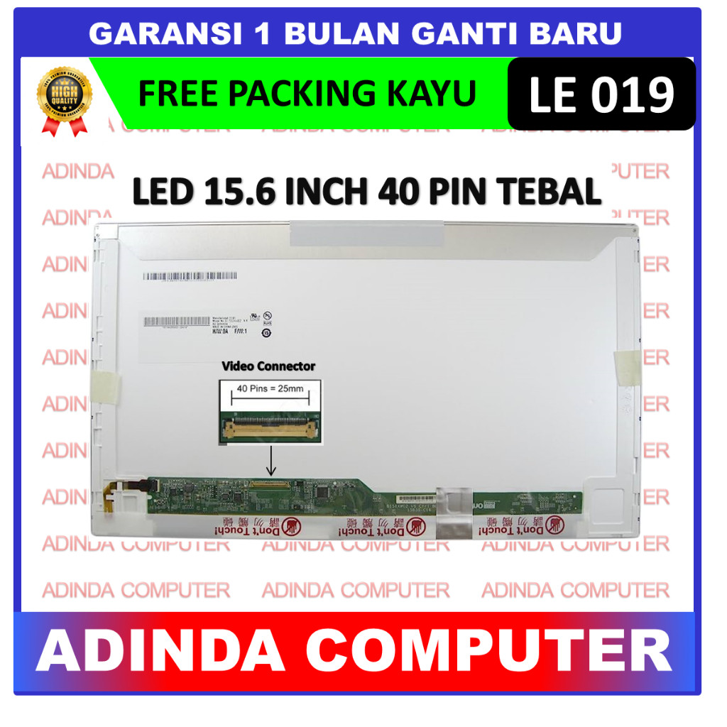 Lcd Led 15.6 Inch 40 Pin Tebal Wide Screen