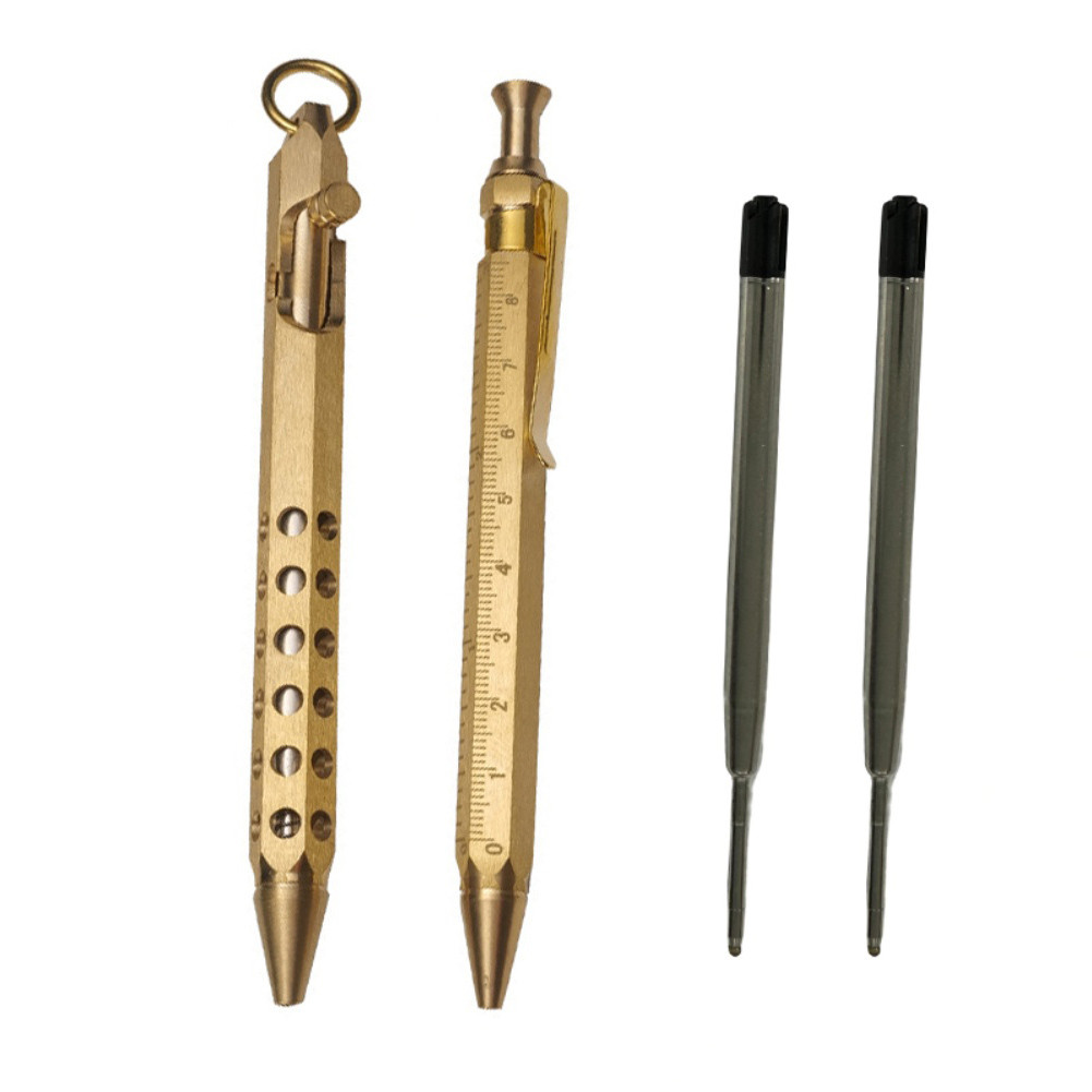 Creative Brass Bolt Action Ballpoint Pen Business Signature For Student Office Sleek Bolt Action Bol