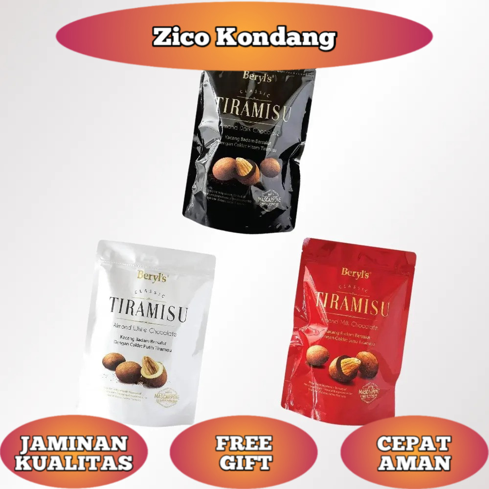 [TERMURAH] BERYLS CHOCOLATE TIRAMISU ALMOND MILK/WHITE/DARK 300G
