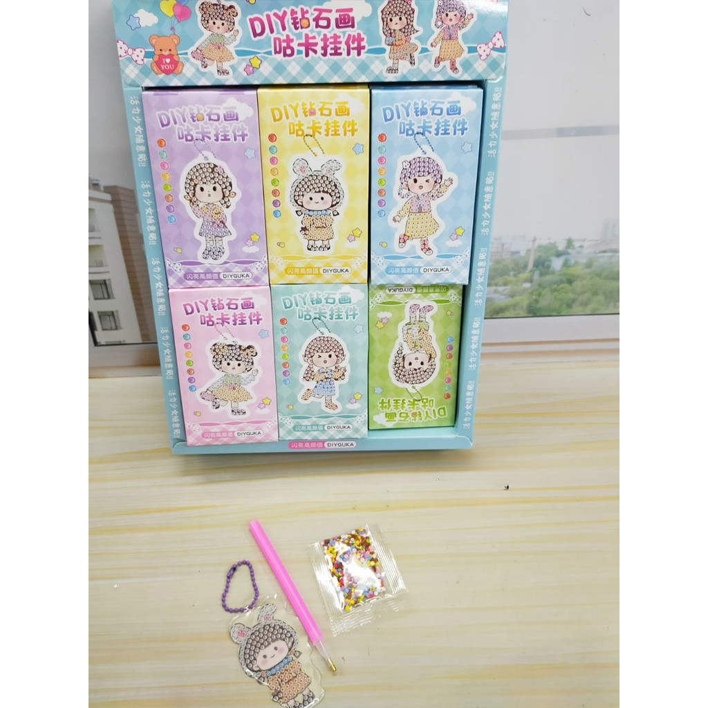 KBA DIY Diamond Painting Gantungan Kunci Stiker Cute Mini Box