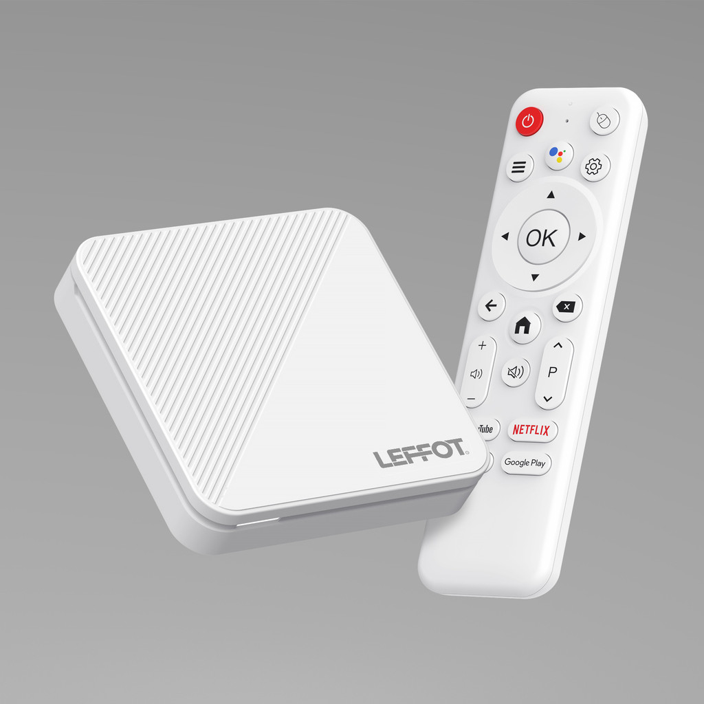 LEFFOT H313 Android 14 Smart TV Box ATV TV Box 4K@60fps 100M/LAN Wifi6 BT5.0 Google Voice Assistant 