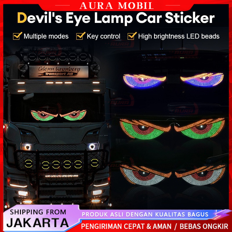 Lampu Devil Eye Merk Multi Mode Layar Tampilan LED Truk Depan Belakang Kaca Depan Mobil -Aura Mobil