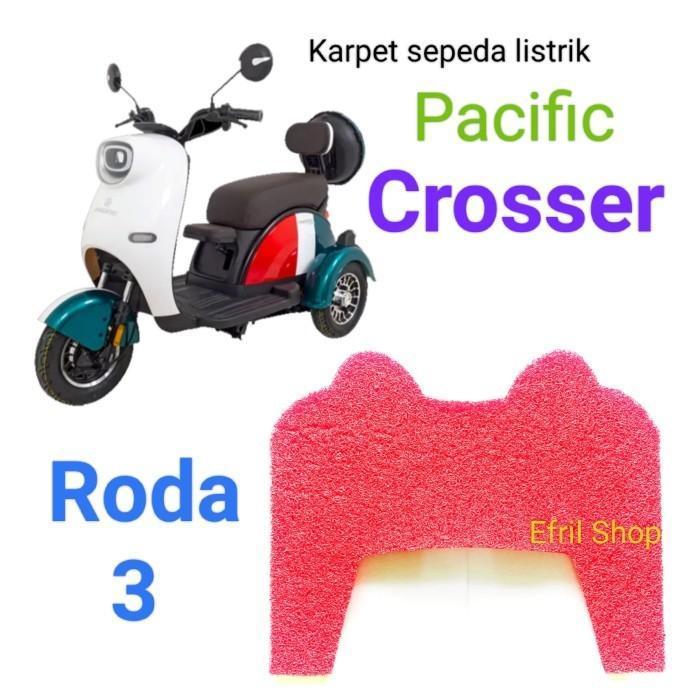 Karpet sepeda motor listrik roda tiga Pacific Crosser roda 3 - Abu-abu