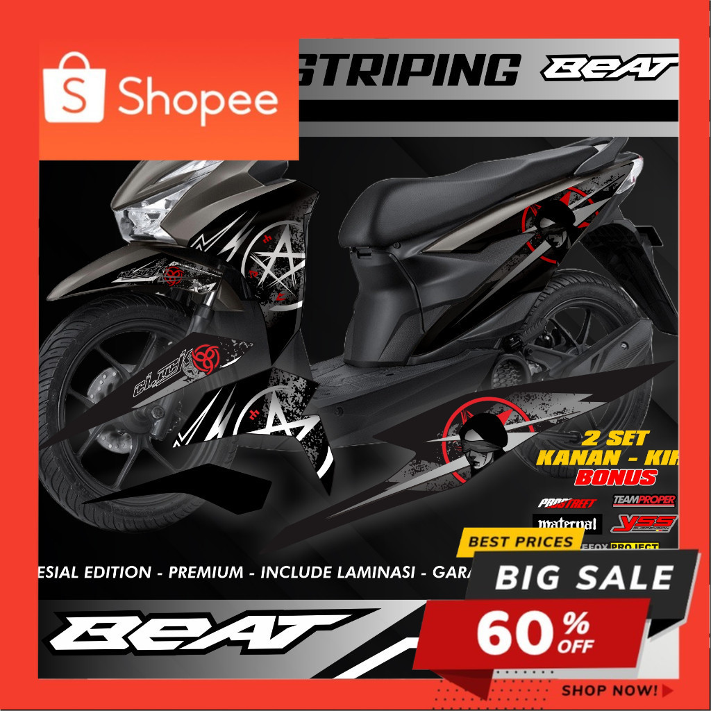 Stiker Striping Variasi Beat Deluxe - Stiker Striping Motor Beat Deluxe