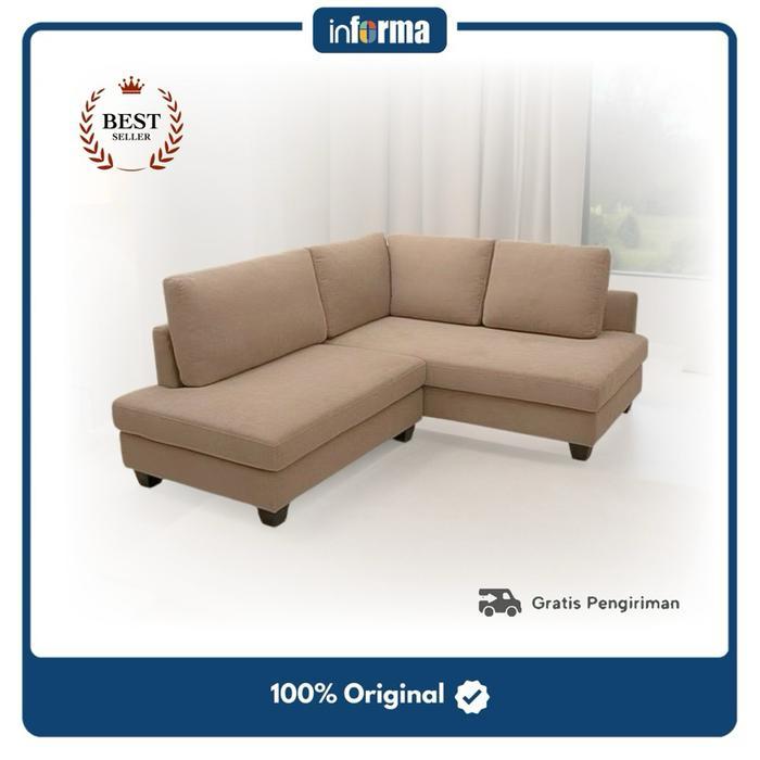 Informa Bryn Sofa L Sectional Fabric - Cokelat - Default