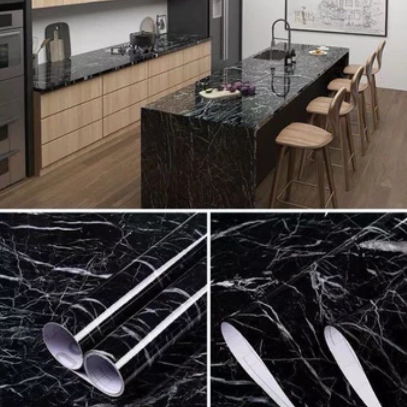 Wallpaper Sticker Dinding Per Roll Motif Marmer Panjang 3 Meter