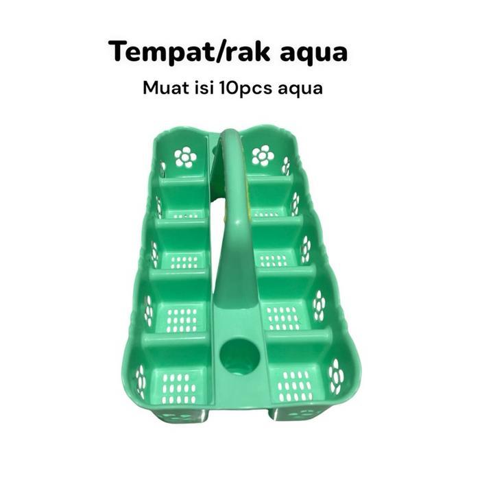 Rak Aqua Gelas 10 Lubang Tempat Wadah Aqua Gelas / Rak Keranjang Gelas Mineral Plastik - BIRU PASTEL