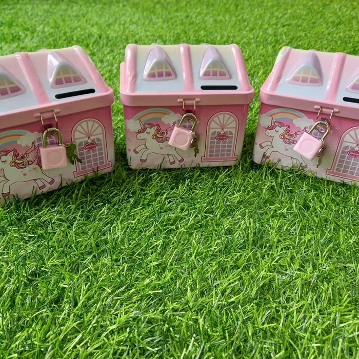 celengan gembok rumah unicorn