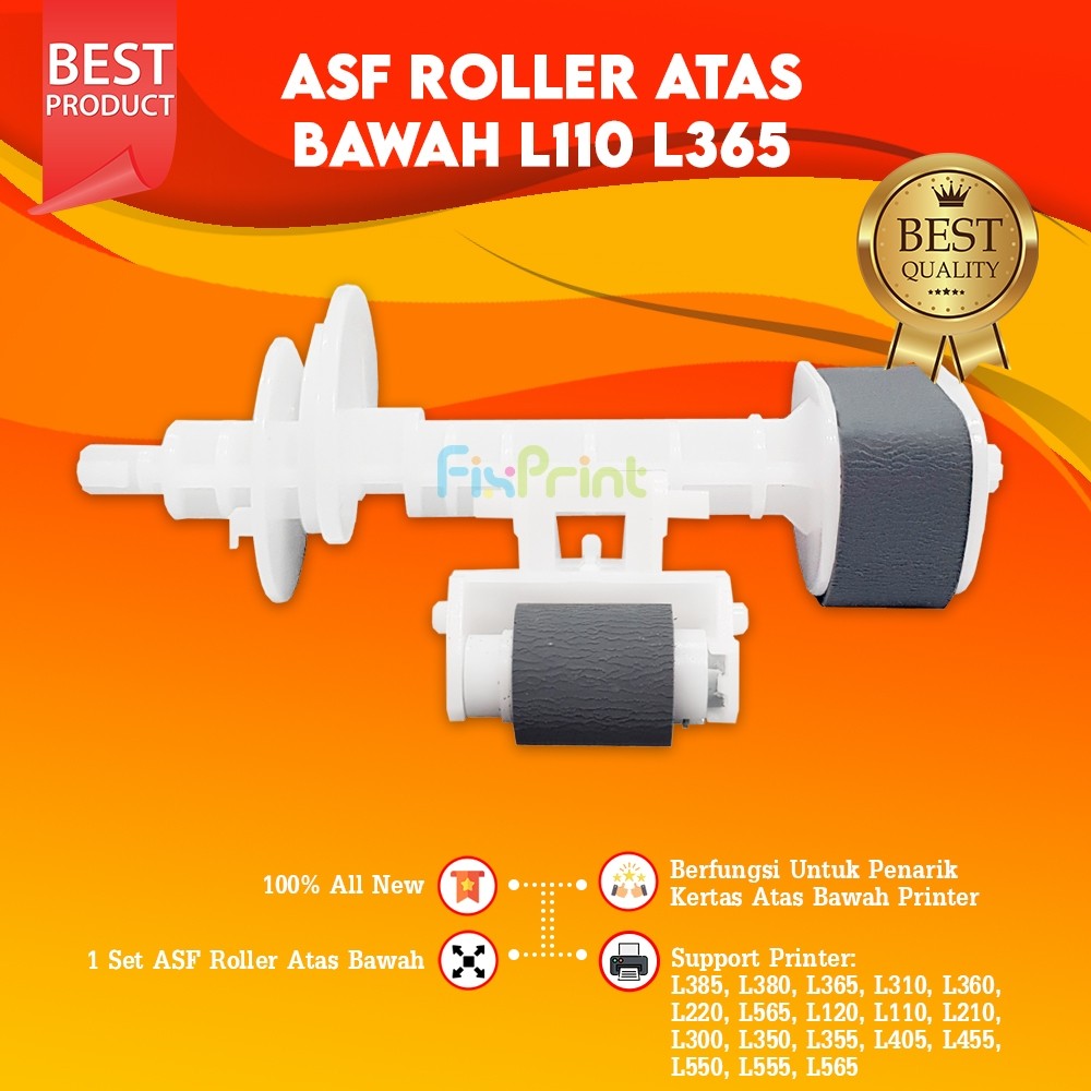 ASF Roller Atas Bawah Karet Only Epson L110 L120 L121 L210 Roll Penarik Kertas Printer Rol L300 L310