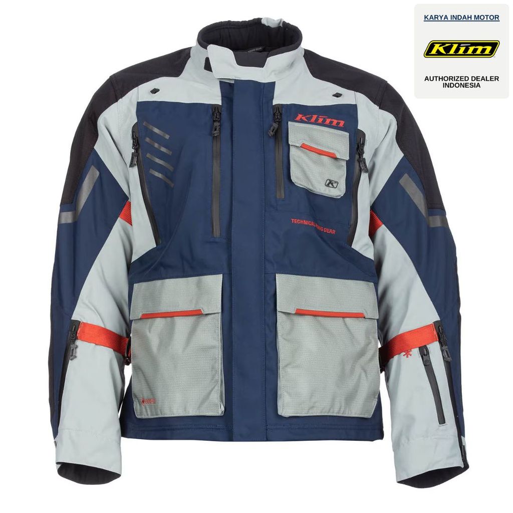 KLIM Carlsbad Jacket Dress Blues / Red Oxide  Original Jaket Adventure Touring Gore-Tex Waterproof P