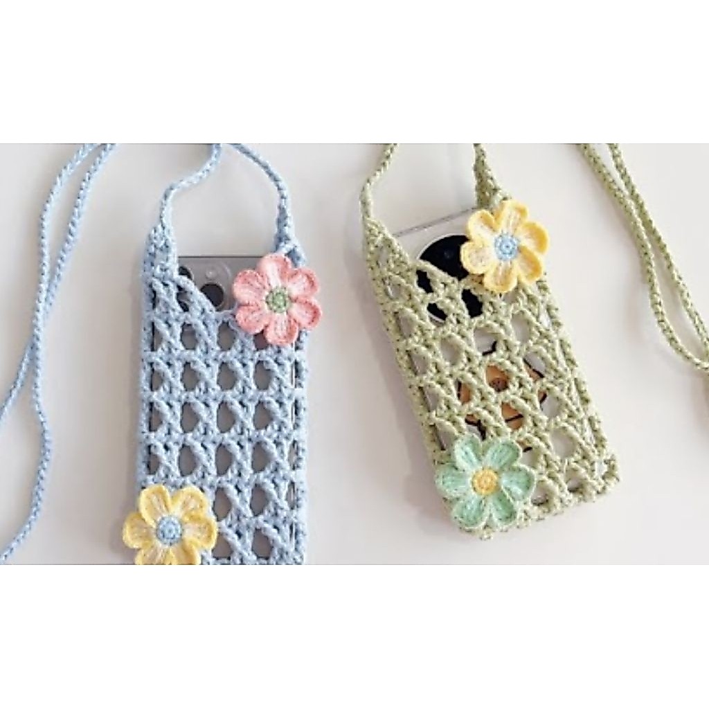 crochet phone mesh bag