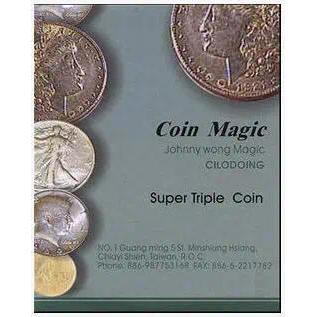 Johnny Wong Super Triple Coin Eisenhower Dollar magic tricks