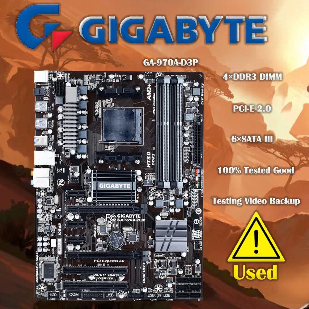 Gigabyte original motherboard GA 970A D3P Socket AM3AM3+ DDR3 boards 32GB 970 Desktop Motherboard