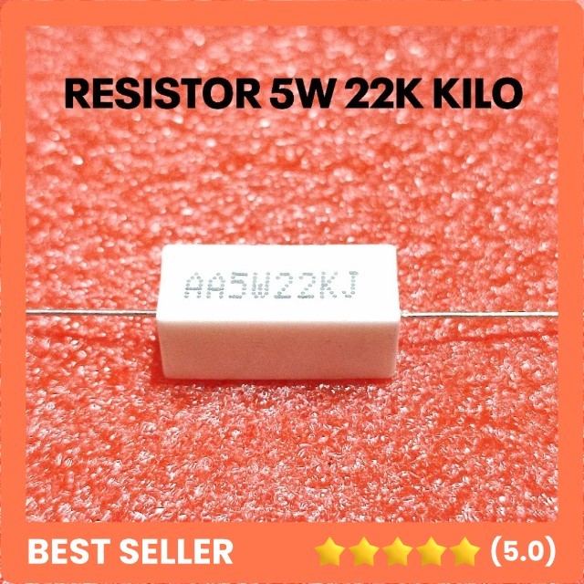 (5 BUAH) RESISTOR KAPUR 5W 5WATT 22K 22K 22 KILO ROHS