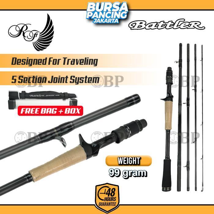 ROD FORD Joran Baitcasting BATTLER DODGE Travel RFDG - Joran Pancing Sambung 5 Pcs 6-25lb Ringan