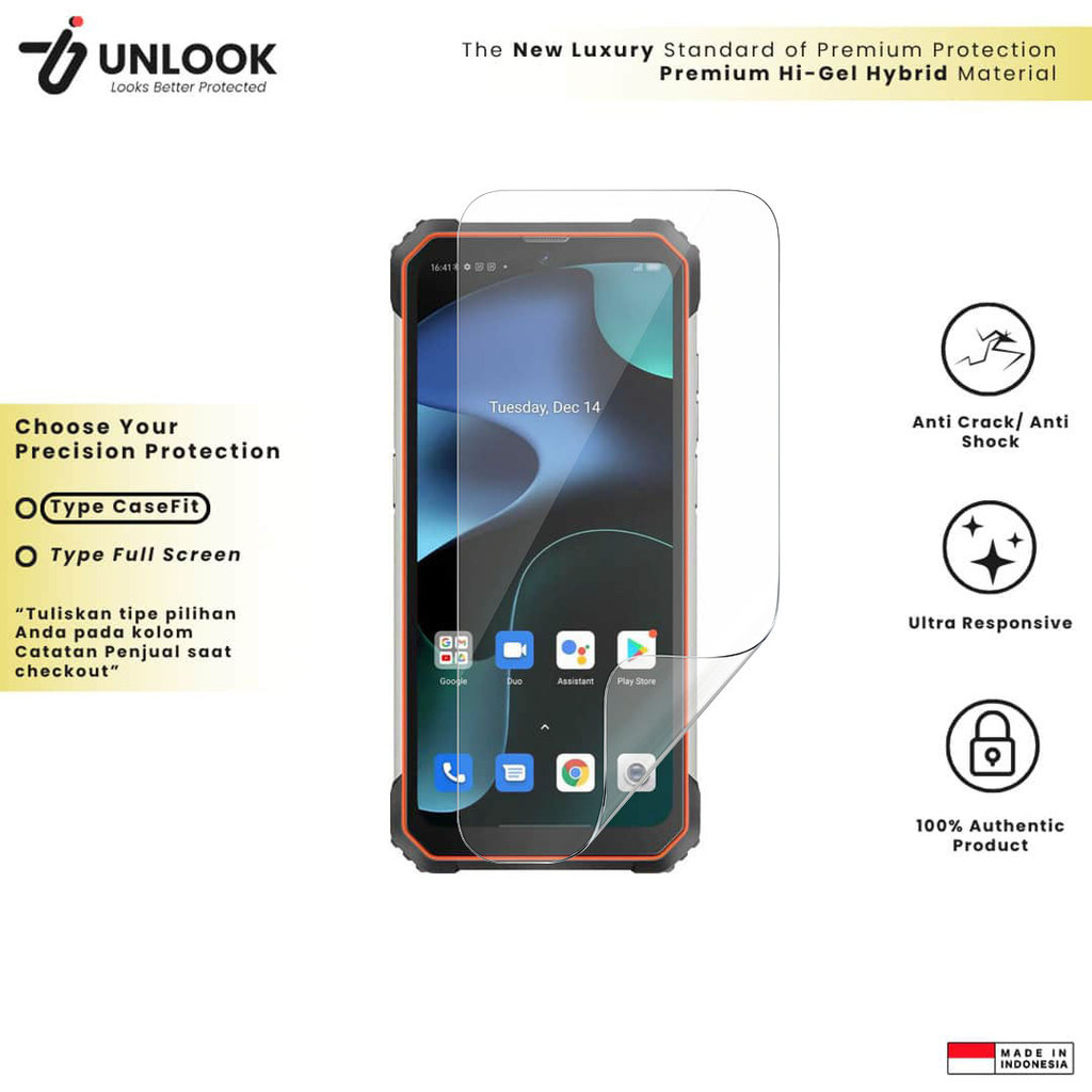UNLOOK Hi-GEL HYBRID Hydrogel+ Pelindung Lentur for Blackview BV8800, BV8000 Pro, BV7300, BV7100, BV