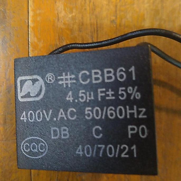 Capacitor 4.5 Uf + 5% Cbb61 -400V.Ac 50/60Hz Termurah