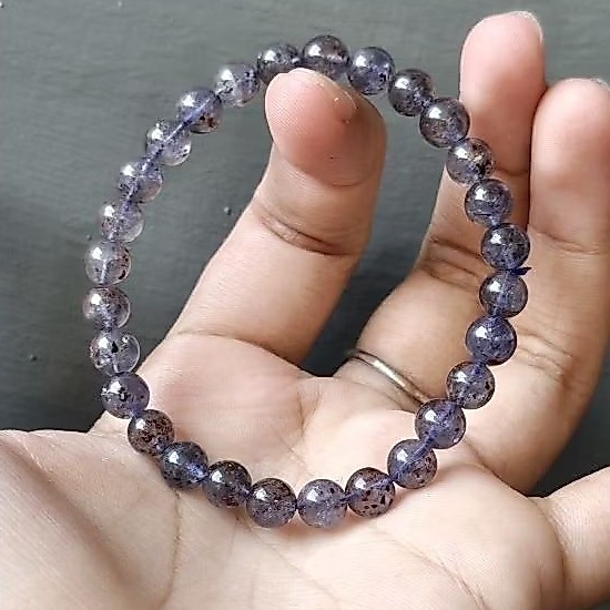Gelang Bloodshoot Iolite / Iolite Sunstone / Safir Air 6mm Natural High Quality