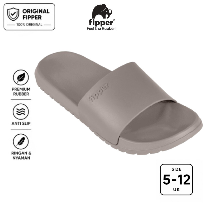 Fipper - Slip On Trail Sandal Selop Anti Slip Pria Wanita Original Ringan Nyaman Grey Nobel / Grey N
