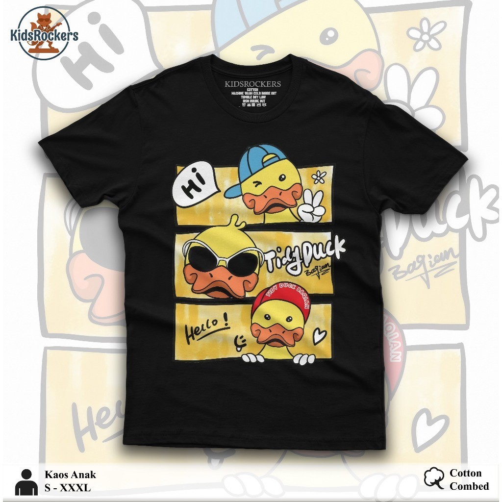 KAOS ANAK TIDY DUCK 1 COTTON COMBED BAJU ANAK LENGAN PENDEK UNISEX
