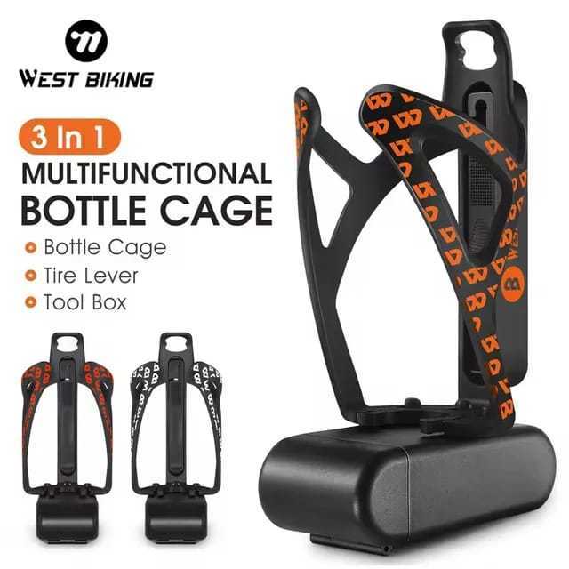 Foto West Biking Bottle Cage Tempat Botol Bidon Sepeda 3 in 1 Water Bottle Holder Tool