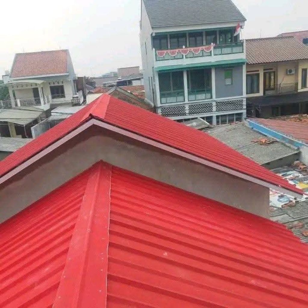 Rangka Baja Ringan Atap Spandek Pasir Terpasang