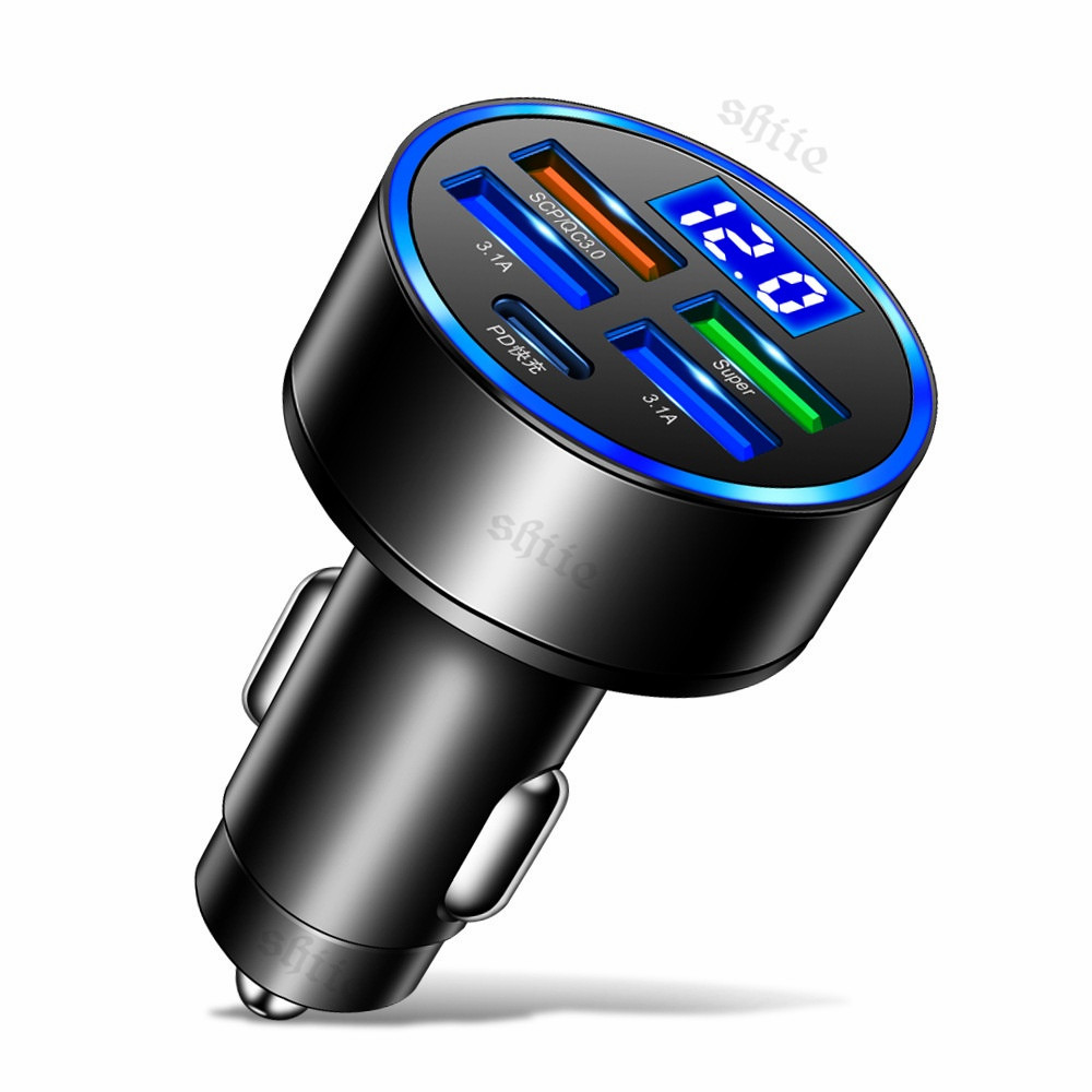 Car Charger Mobil 38W Charger Motor Fast Charging 2 Output usb A+usb C Fast Charging