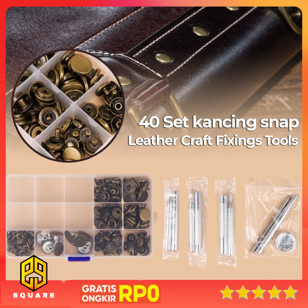 Set Kancing Snap Poppers Leather Craft Fixing Tools Press Stud - XG-90003 Original 99 Square