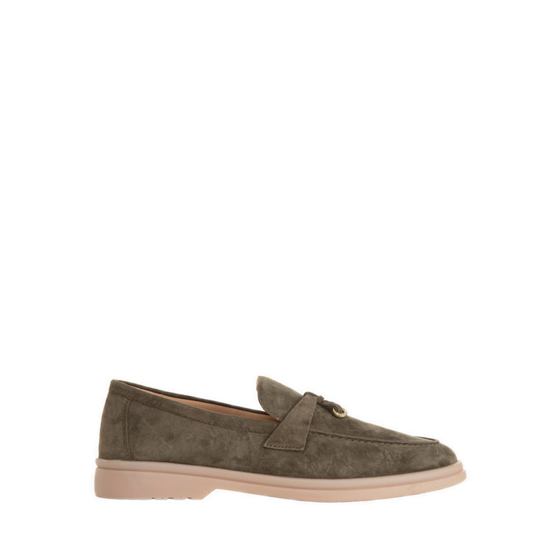 Pazzion Women's Phoenix Knot Detail Suede Loafers - Dark Green