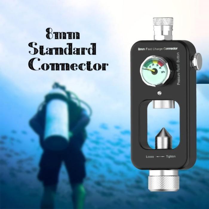 Regulator Scuba Regulator Tabung Scuba PCP Manometer Besar Scuba Tank Adapter