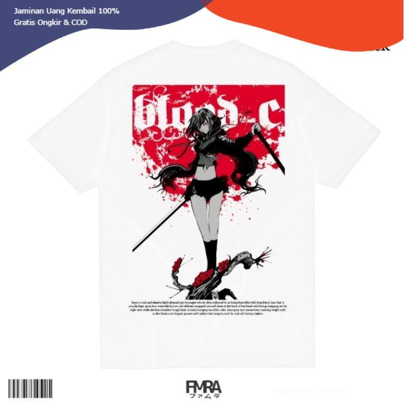 Kaos Baju Kisaragi Saya Blood C Baju Anime D33