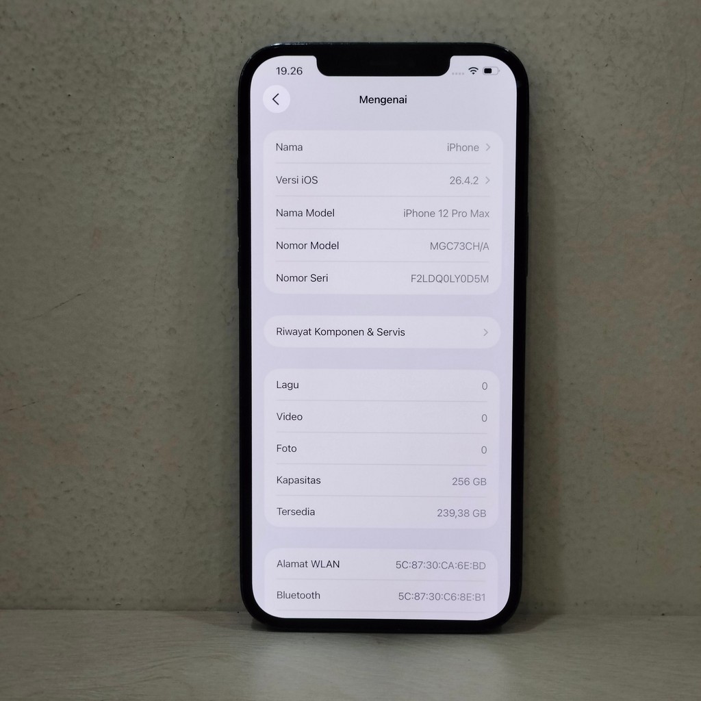 (0D5M-4) IPHONE 12 PROMAX RAM 256GB (INTER) CH/A, BATANGAN NO CHARGER "157812"
