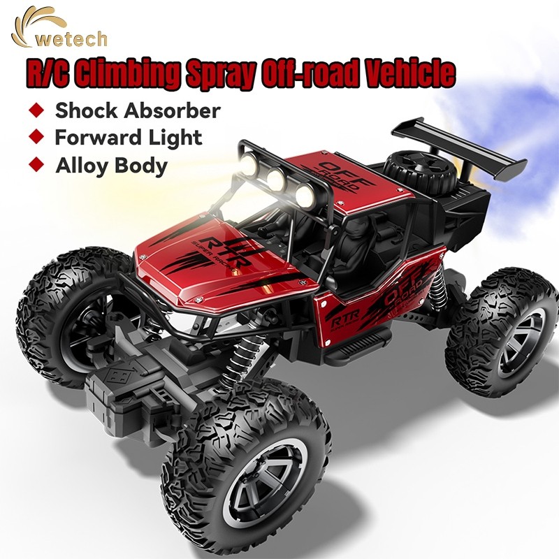 WETECH Mobil Remote Control Alloy Offroad dengan Fitur Semprotan Air Mobil Panjat untuk Semua Medan