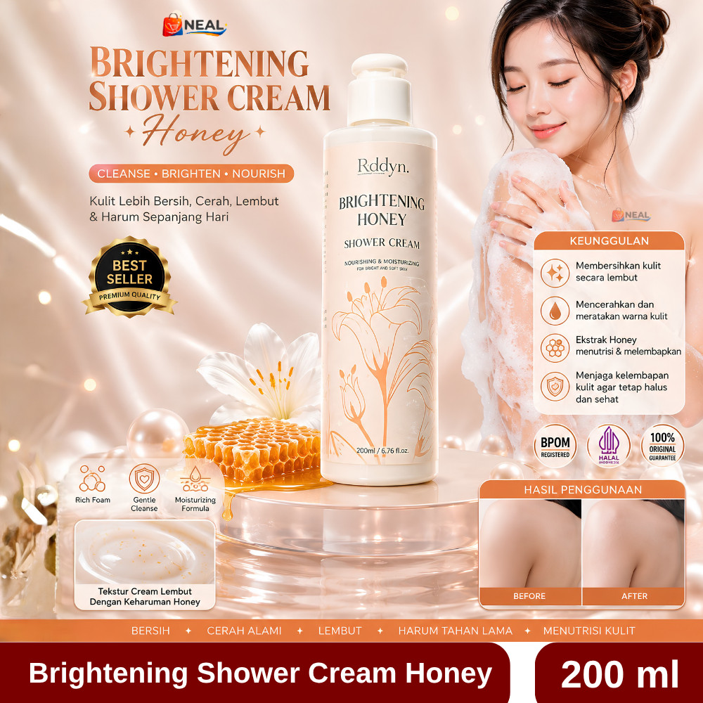 RADDYN Brightening Shower Cream - Honey - Full Size