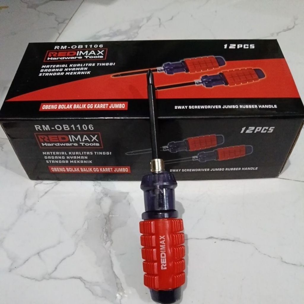DaniCV 1 Box (12 pcs) OBENG BB REDIMAX GAGANG KARET OBENG BOLAK BALIK